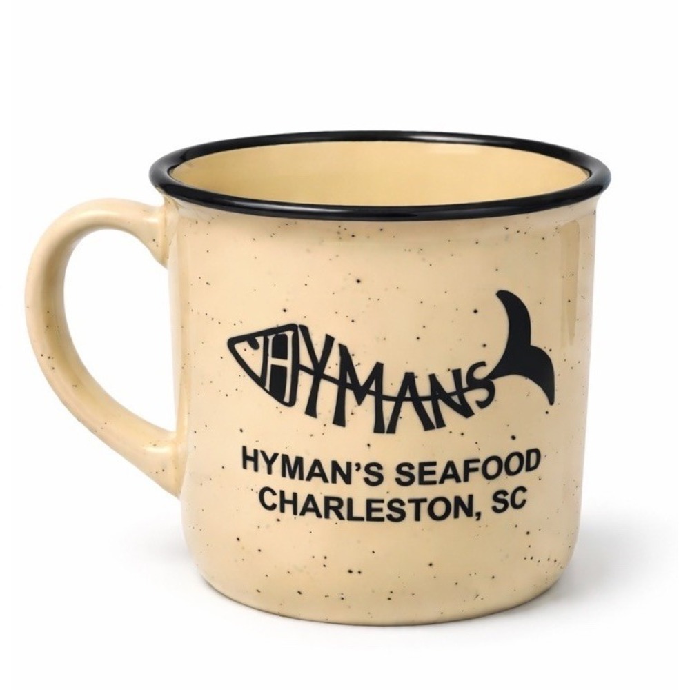 HYMAN'S‎  Seafood Charleston, SC Restaurant Speckled Ceramic Camp Mug Coffee